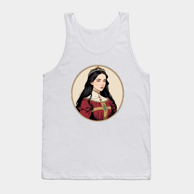 Young Princess in Red Wearing a Crown Tank Top by CursedContent